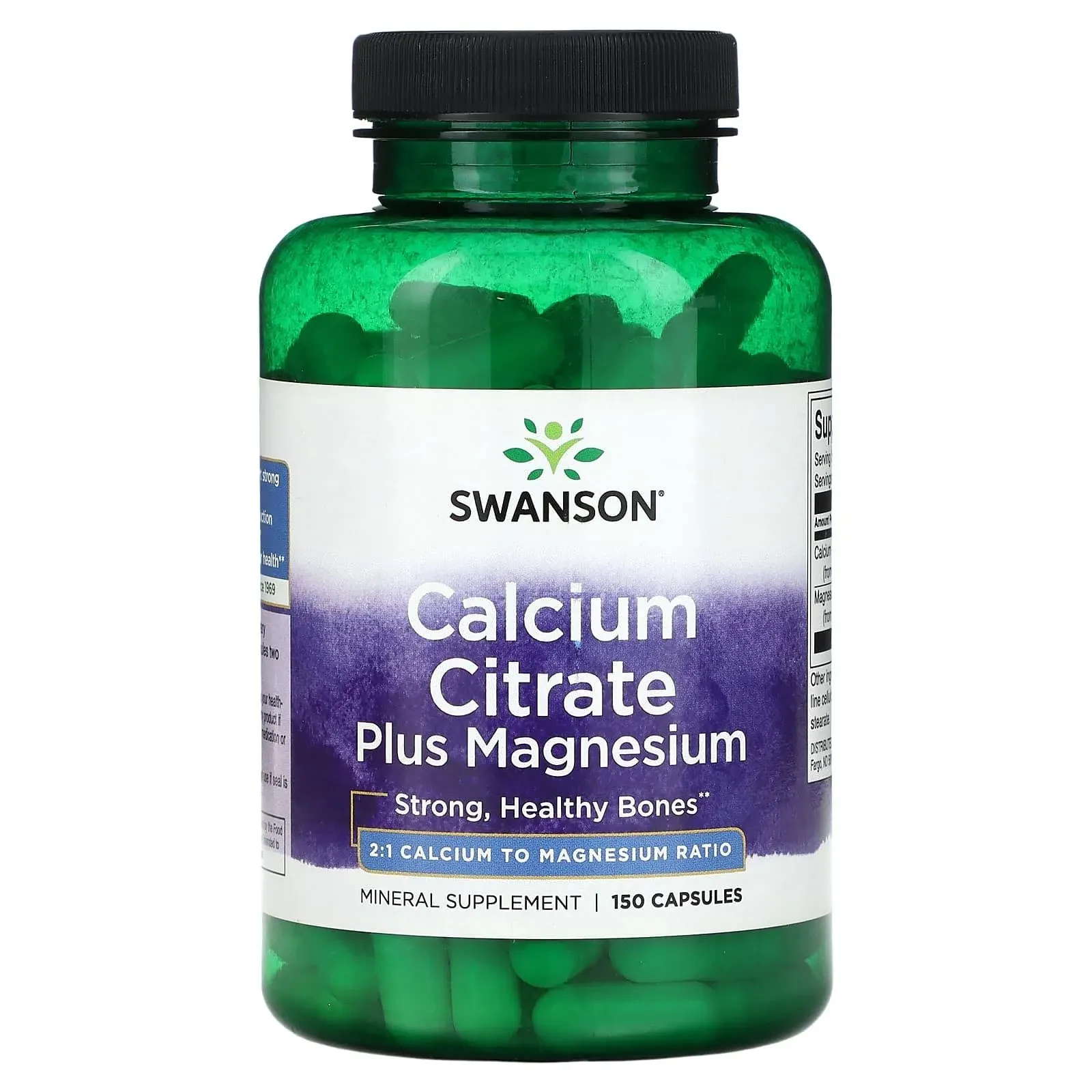 Swanson Calcium Citrate Plus Magnesium 150 Capsules