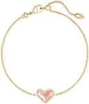 Kendra Scott Ari Heart Gold Chain Bracelet - Dichroic Glass