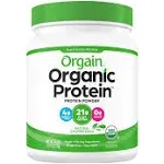 Orgain - Proteína orgánica a base de plantas vegetales, vegano, bajo en carbohidratos, sin lácteos, sin gluten, sin azúcares añadidos, sin soya, Kosher, sin OMG, 720 g