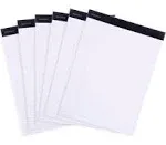 Legal Pads - ((BASIC WHITE 6pk, 8.5in x 11in, WIDE RULED)) - 50 Sheets per No...