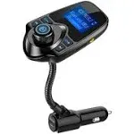 Nulaxy Bluetooth Car FM Transmitter Adapter Wireless Car Kit TF Card Display