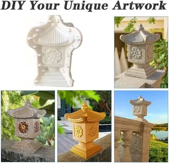 Concrete Statue Mold, Cement molds for Home, Concrete Garden Statue for Garden Decoreation, Unique Concrete Plastic Mould (Pagoda)