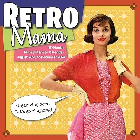 Sellers Publishing, Retro Mama Family 17-Month 2024 Wall Calendar