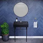 Swiss Madison Claire 24 Ceramic Console Sink Matte Black Basin Black Legs