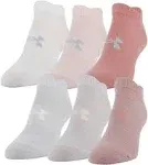 Under Armour Women's Essential No-Show Socks - 6-Pack - Pink