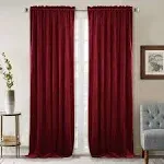 Red Velvet Thermal Insulated Curtains 84in, 2 Panels for Living Room Decor