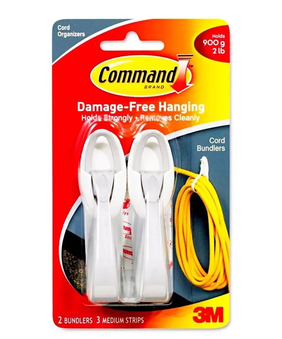 Command Cord Bundlers, White, 2 Bundlers (17304-es) | Quill