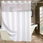 Conbo Mio Extra Wide Hotel Fabric Shower Curtain with Snap in Liner for Bathroom Machine Washable Waterproof Repellent Shower Cu