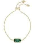 Kendra Scott Elaina Gold Adjustable Chain Bracelet - Emerald Cats Eye