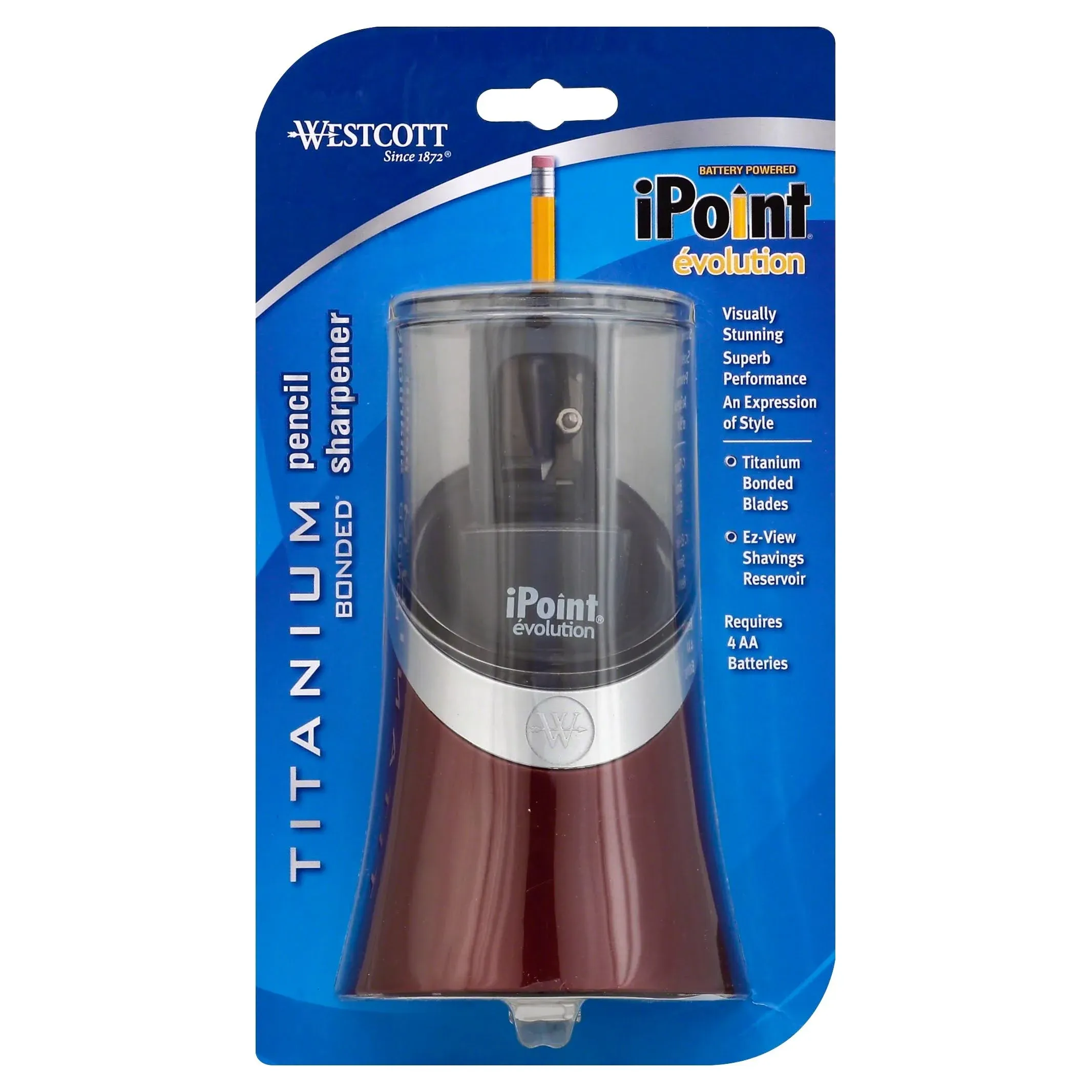 Westcott Pencil Sharpener, iPoint Evolution, Black Cherry