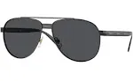 Versace Phantos 58mm Aviator Sunglasses Black/ Gold/ Black Solid