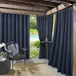 Sun Zero Marina Indoor/Outdoor UV Protectant Energy Efficient Grommet Curtain Panel, 54" x 95", Navy Blue