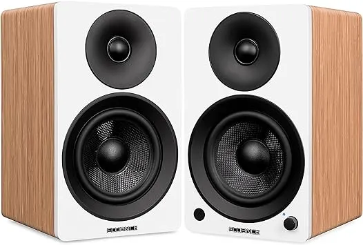 Fluance Ai41 Powered 2-Way 2.0 Stereo Bookshelf Speakers with 5" Drivers, 90W Amplifier for Turntable, TV, PC, Bluetooth