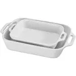 STAUB Ceramics Rectangular Baking Dish Set, 2 pc, White