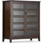 Simpli Home - Burlington Medium Storage Cabinet - Mahogany Brown