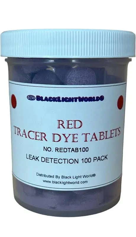 TRACER DYE  RED FLUORESCENT 100 TABLETS