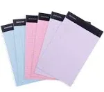 Mintra Office Legal Pads - ((BASIC PASTEL 6pk, 5in X 8in, NARROW RULED)) - 50...