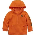 Carhartt Boys' Long-Sleeve Half-Zip Sweatshirt, Exotic Orange, 3T