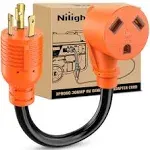 Nilight RV Generator Adapter Cord 30 Amp to 50 Amp 3 Prong Pure Copper Heavy Duty Twist Lock Male Plug 10 Gauge Wire L5-30P to 14-50R 30M/50F for RV Camper Caravan Van Trailer