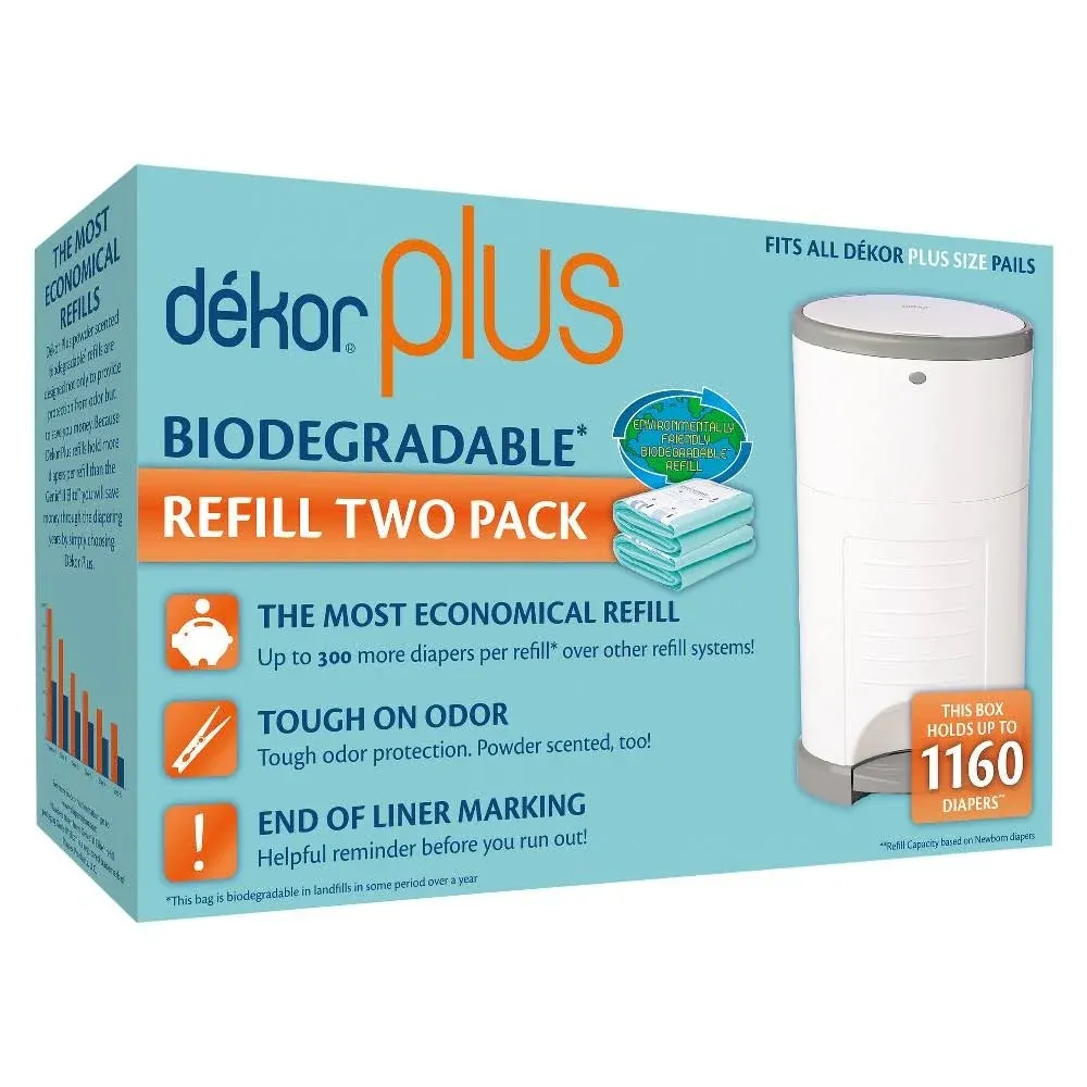 Dekor Plus Diaper Pail Biodegradable Refills - 2pk