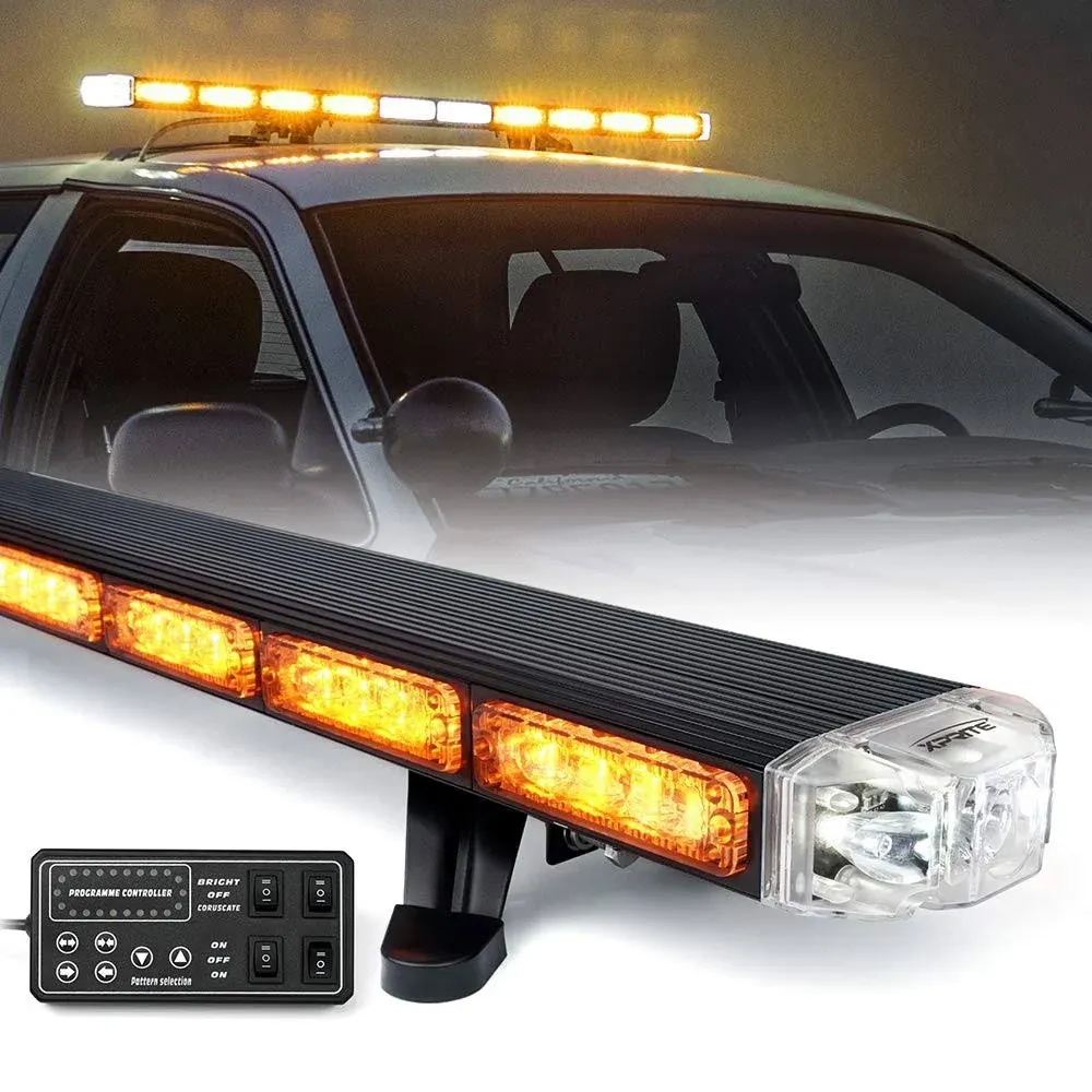 Xprite 21&#034; LED Rooftop Strobe Light Bar Emergency Traffic Advisor Hazard Amber