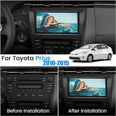 AWESAFE Car Radio Stereo for Toyota Prius 2010 2011 2012 2013 2014 2015, 9 Inch Touch Screen Head Unit Built in Carplay Android Auto Bluetooth Navigation Video Player