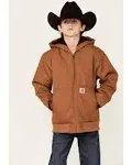 Carhartt Boys' Flannel Quilt Lined Active Jacket - Brown