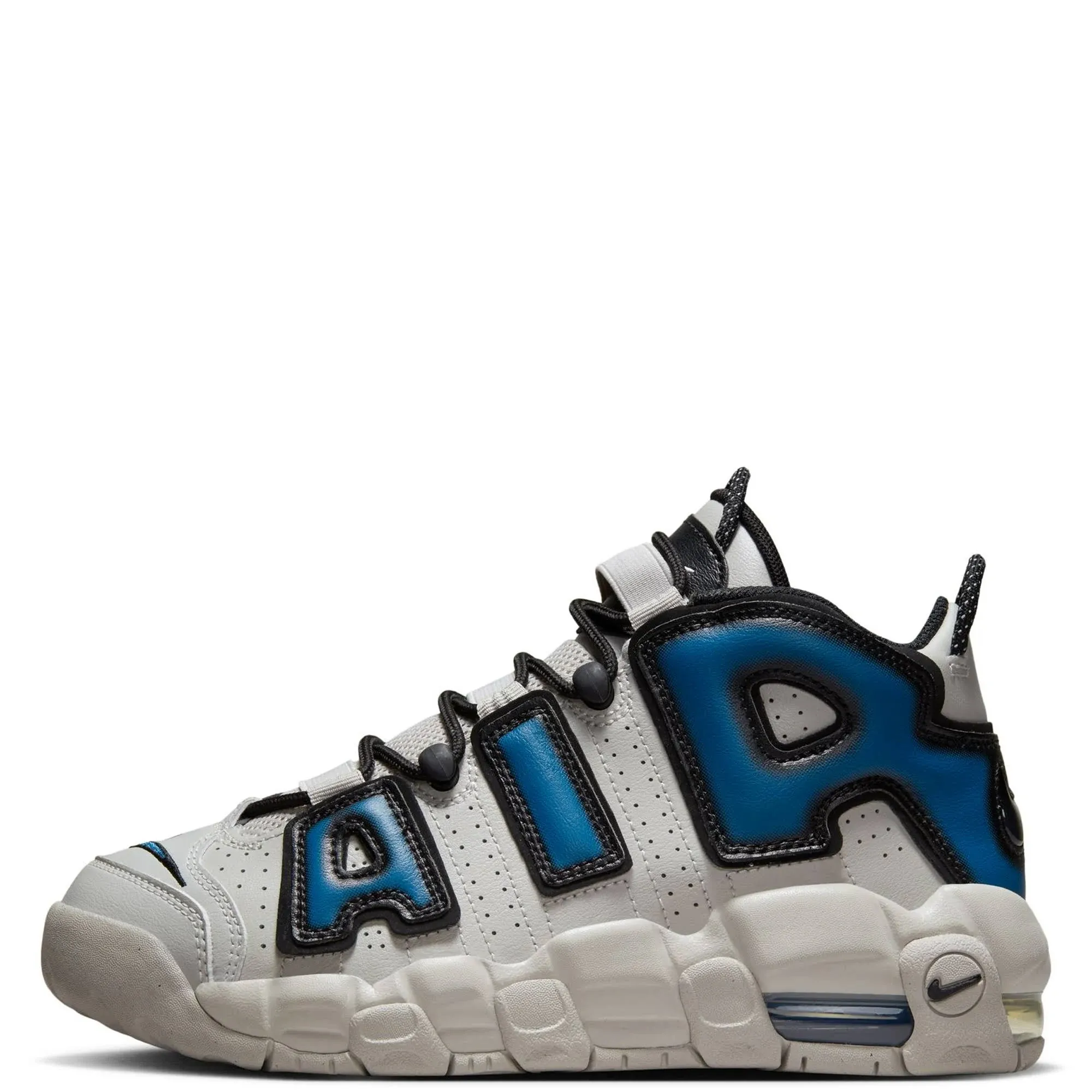 Nike Boys Air More Uptempo - Shoes Grey/Light Iron Ore/Industrial Blue Size 06.5