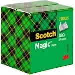 Scotch Magic Tape 3/4" x 2592" 3" Core 2/Pack