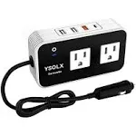 YSOLX 200W Car Power Inverter, DC 12V to 110V AC Converter, Fast Car Charger ...