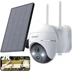 ieGeek Security Camera Outdoor 2K Wireless WiFi 360ptz Camera Solar Battery Powered Surveillance Camera with Spotlightsirenm