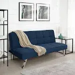 Blue Modern Futon Sofa Bed - Convertible Futon with Linen Fabric for Premium Comfort, Stylish & Durable.