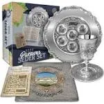 Seder Plate for Passover Set - Seder Plate and Kiddush Cup Set