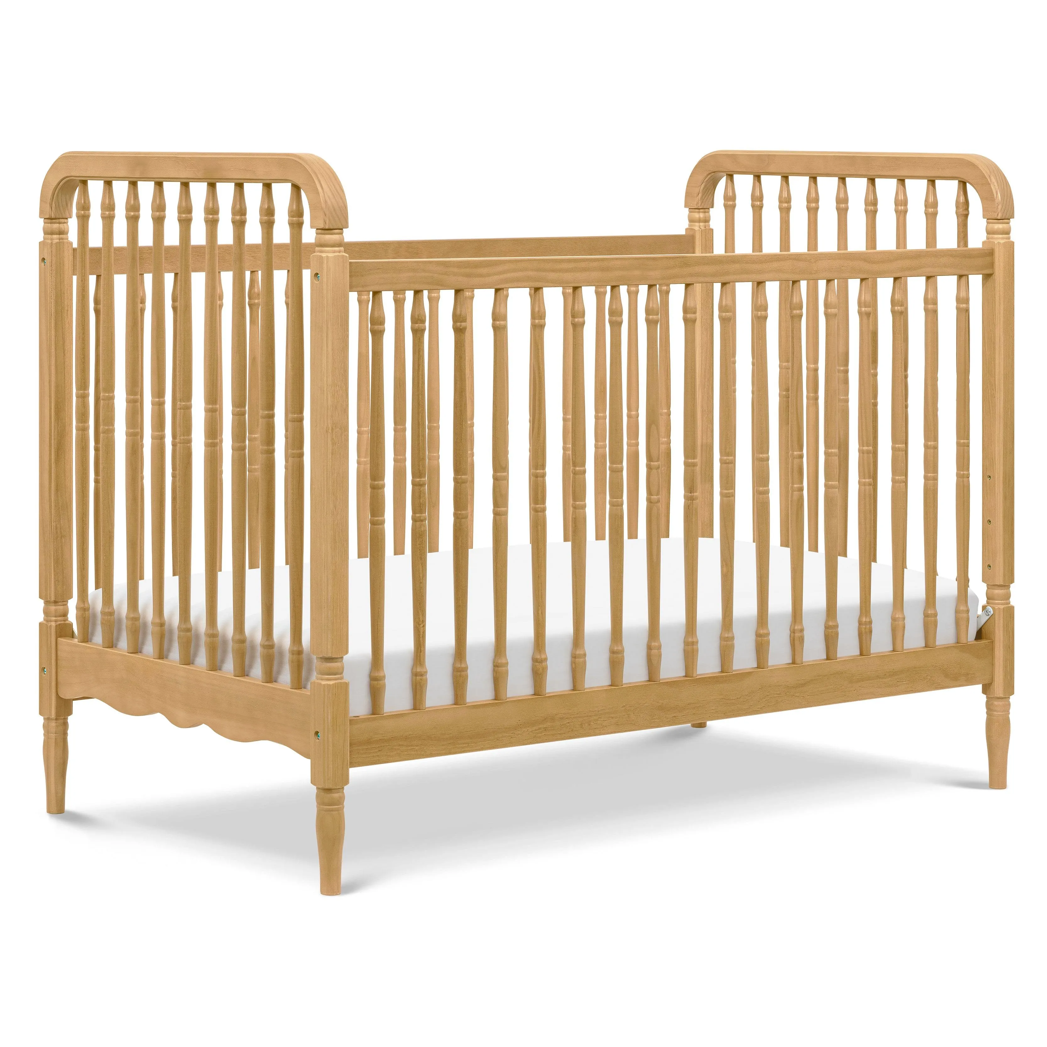 Namesake Liberty 3 in 1 Convertible Spindle Crib with Toddler Bed Conversion Kit - Honey