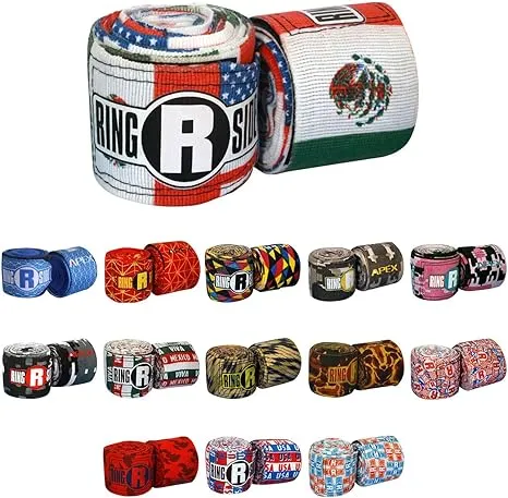 Ringside Apex 130” Boxing Hand Wraps Pair - Durable, Elastic Training Wraps with Hook & Loop Closure, Multi-Color Options, Perfect for MMA, Muay Thai, Kickboxing