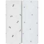 Waterproof Crib Sheet Two Pack | Berry & Cluster Dot - Blue | Ely's & Co