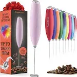 Peach Street Powerful Handheld Milk Frother, Mini Milk Foamer, Battery Operated (Not Included) Stainless Steel Drink Mixer for Coffee, Lattes, Cappuccino, Frappe