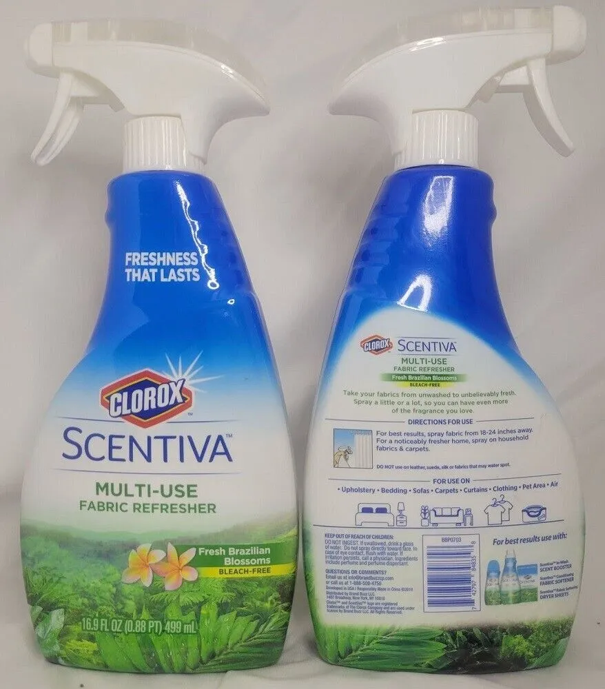 (2) Scentiva Multi-Use Fabric Refresher Spray | Fabric Freshener for Closets, Up