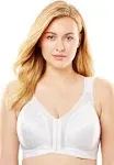 Playtex 18 Hour 4695 Front-Close Wirefree Bra with Flex Back White 48D