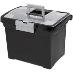 Sterilite Portable File Box, Plastic, Black