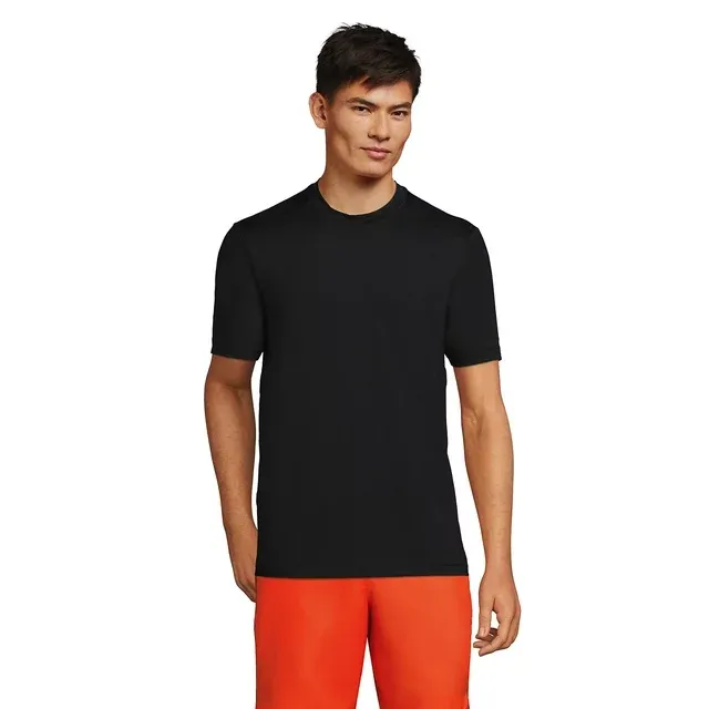 Lands' End Men's Short Sleeve Swim Tee Rash Guard