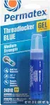 Permatex Threadlocker, Blue, Gel, Medium Strength - 0.35 oz