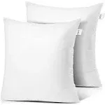 NWT! 18x18 Throw Pillow Insert (Pack of 2) 100% Cotton Cover, Down Alternative