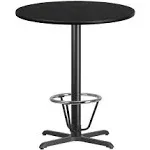 Flash Furniture 36'' Round Laminate Table Top with 30'' x 30'' Bar Height Table Base and Foot Ring XU-RD-36