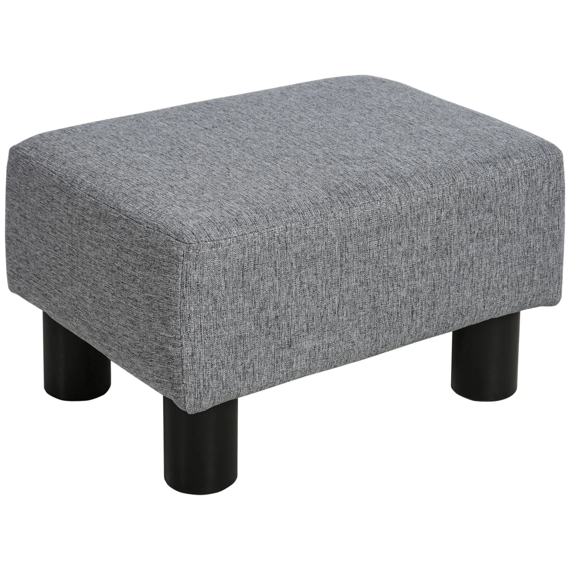 HOMCOM 16 Cube Modern Linen Fabric Pouf Footrest Ottoman - Grey