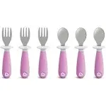  Raise Toddler Fork and Spoon Utensil Set, Rest Keeps Tip Off Table, BPA Free, 