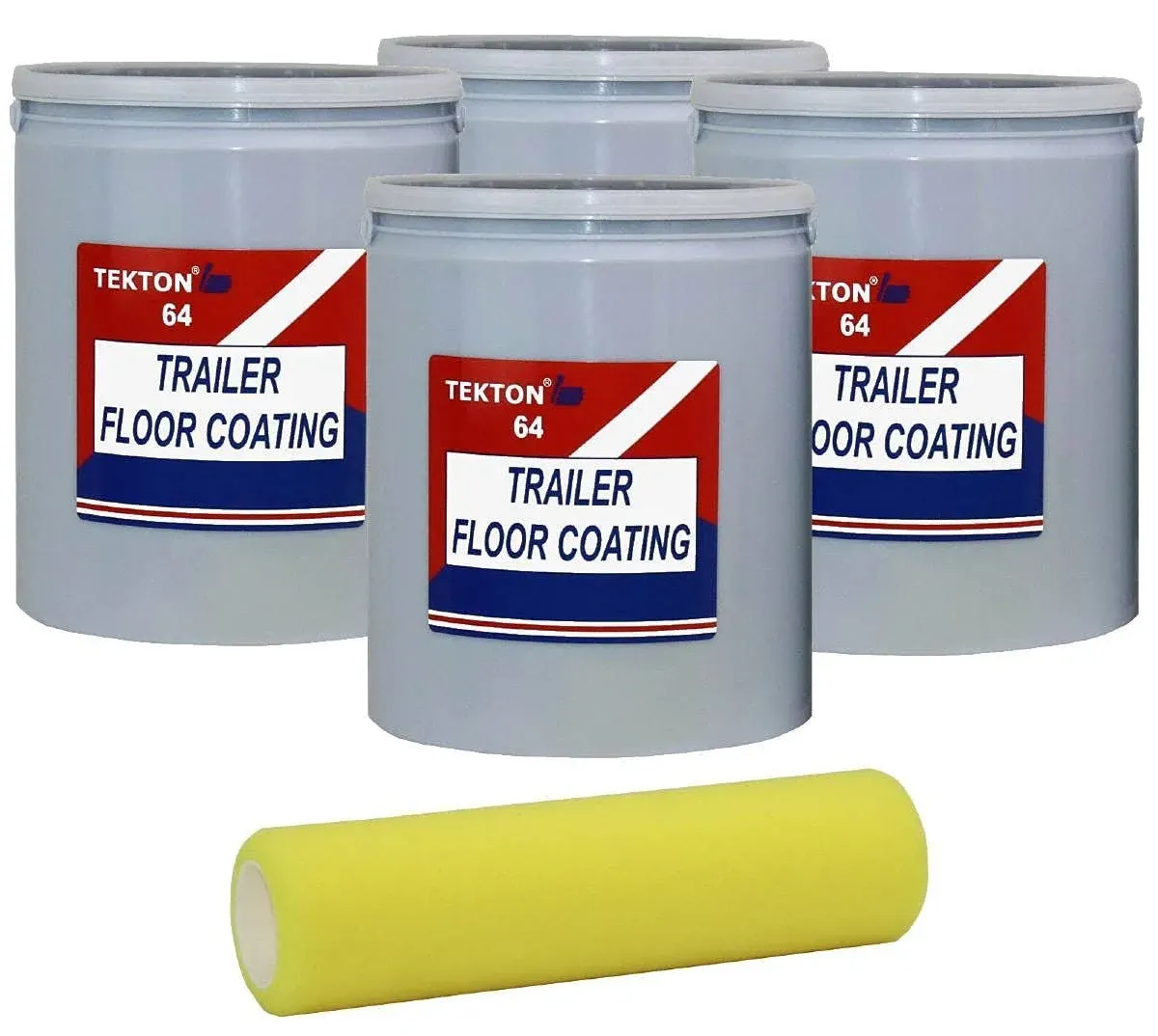 Trailer Floor Coating Protects Trailer Floors, Ramps and Walls (Grey, 4 Gallons) Includes 1 Foam Cover; Non Skid Paint