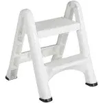 Rubbermaid White 2-Step Folding Step Stool