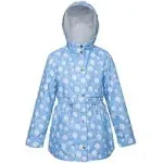 Rokka&Rolla Girls' Light Rain Jacket Trench Coat-Blue Daisy, Size 4-5