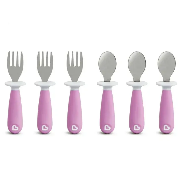 Munchkin® Raise™ Toddler Fork & Spoon Set, 6 Pack, Purple, Unisex